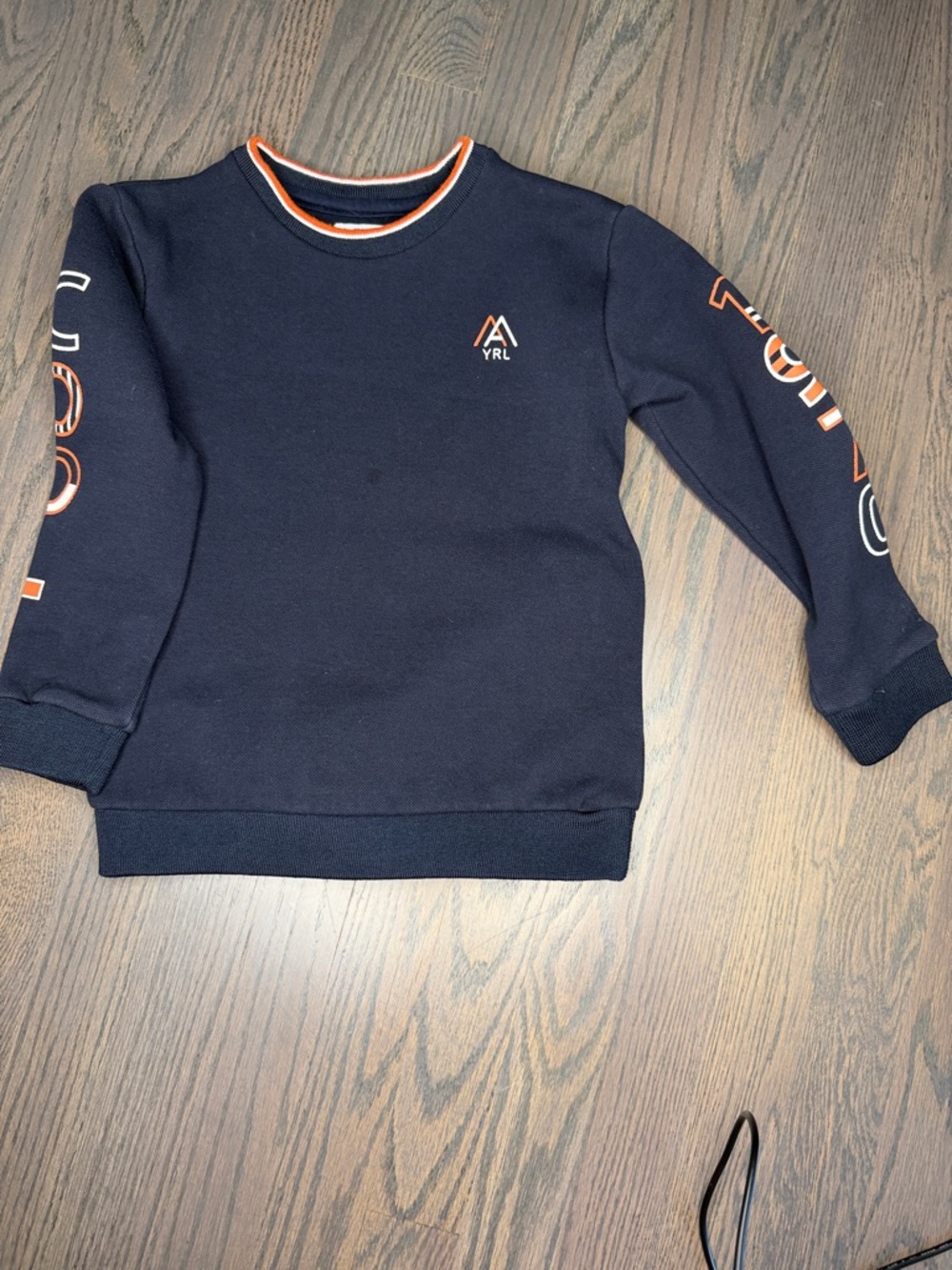 Mayoral Navy Crewneck Sweatshirt with Orange Trim